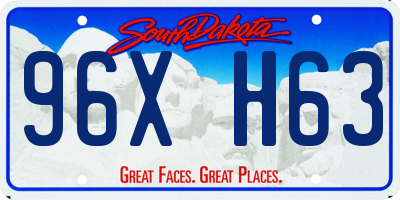 SD license plate 96XH63