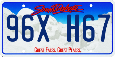 SD license plate 96XH67