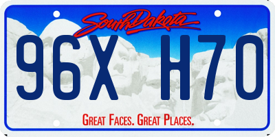 SD license plate 96XH70