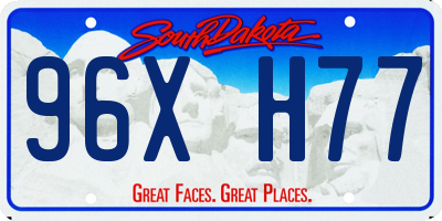 SD license plate 96XH77