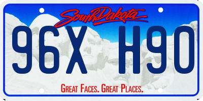 SD license plate 96XH90