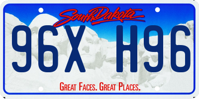 SD license plate 96XH96