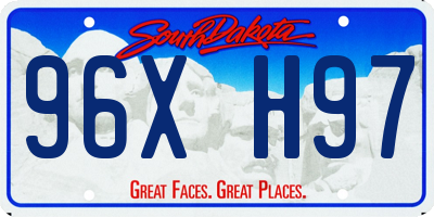 SD license plate 96XH97