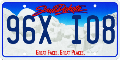 SD license plate 96XI08