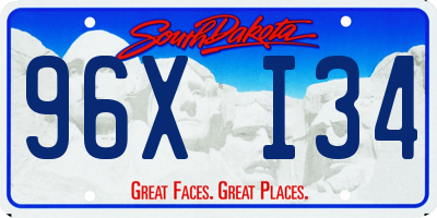 SD license plate 96XI34