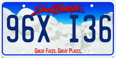 SD license plate 96XI36