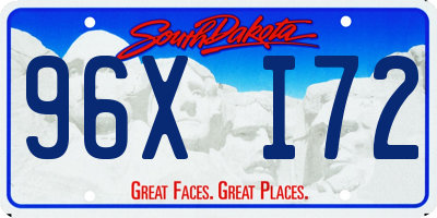 SD license plate 96XI72
