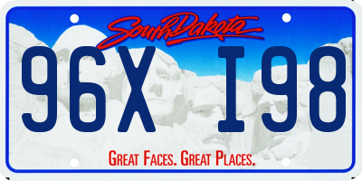 SD license plate 96XI98
