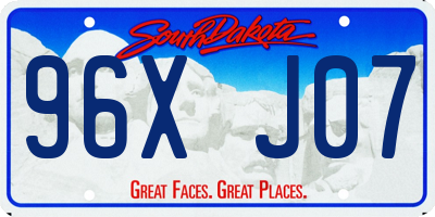 SD license plate 96XJ07