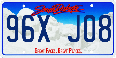 SD license plate 96XJ08