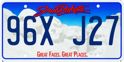 SD license plate 96XJ27