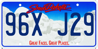 SD license plate 96XJ29