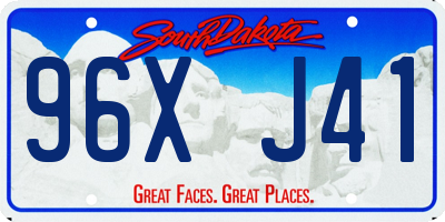 SD license plate 96XJ41