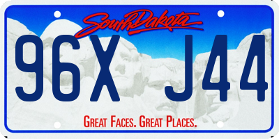 SD license plate 96XJ44