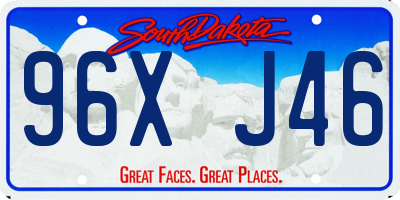SD license plate 96XJ46