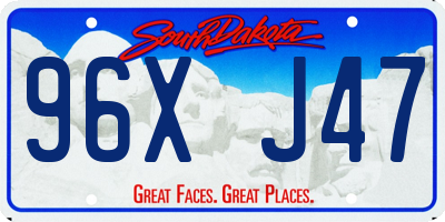 SD license plate 96XJ47