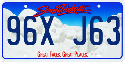 SD license plate 96XJ63