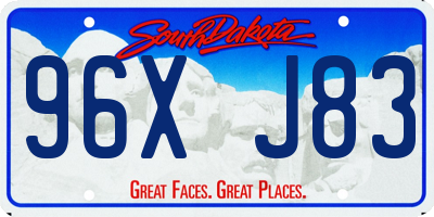 SD license plate 96XJ83