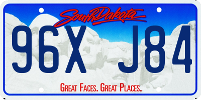 SD license plate 96XJ84