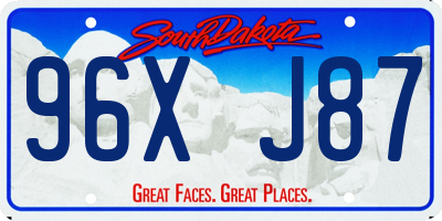 SD license plate 96XJ87