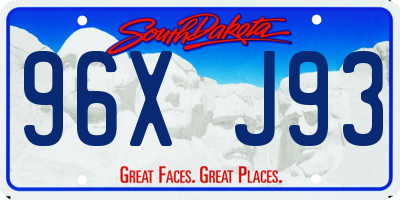 SD license plate 96XJ93
