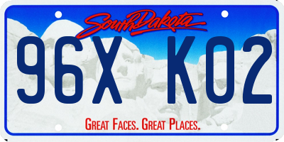 SD license plate 96XK02