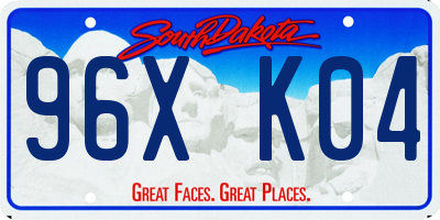 SD license plate 96XK04