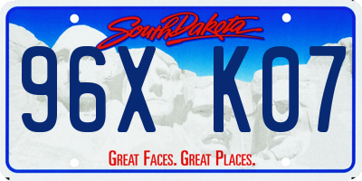 SD license plate 96XK07