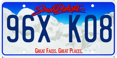 SD license plate 96XK08
