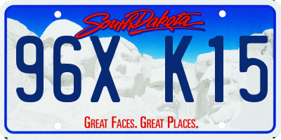 SD license plate 96XK15