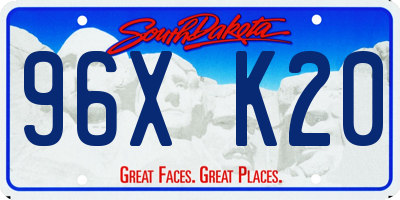 SD license plate 96XK20