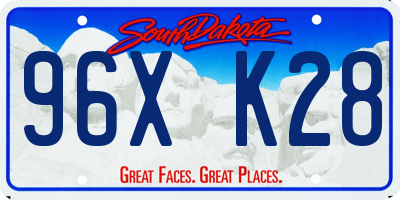 SD license plate 96XK28