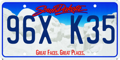SD license plate 96XK35