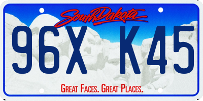 SD license plate 96XK45