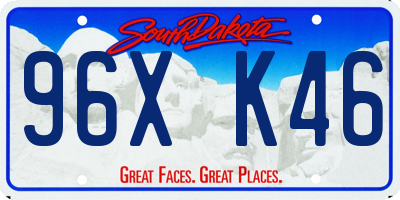SD license plate 96XK46
