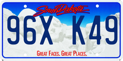 SD license plate 96XK49