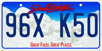 SD license plate 96XK50