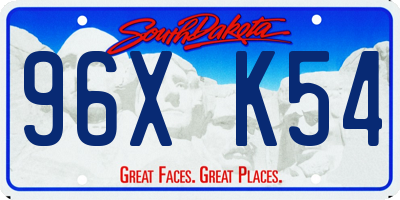 SD license plate 96XK54