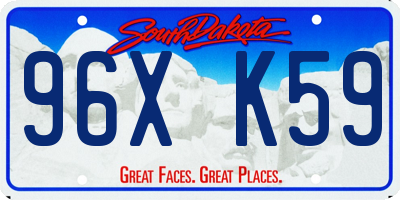 SD license plate 96XK59