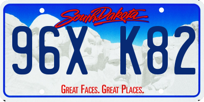 SD license plate 96XK82