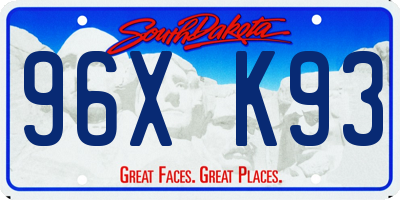 SD license plate 96XK93