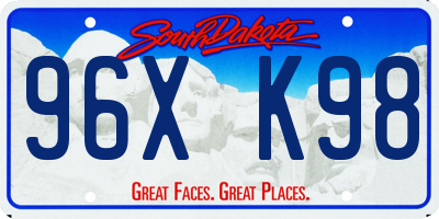 SD license plate 96XK98