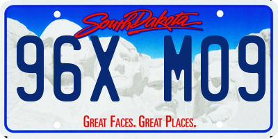 SD license plate 96XM09