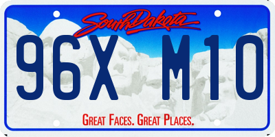 SD license plate 96XM10