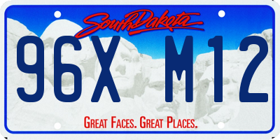 SD license plate 96XM12