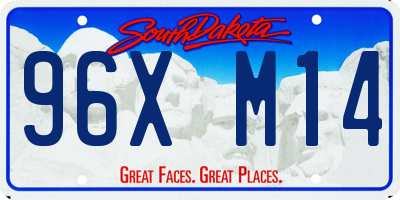 SD license plate 96XM14