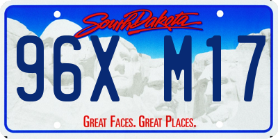 SD license plate 96XM17