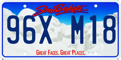 SD license plate 96XM18