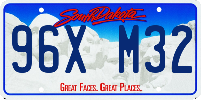 SD license plate 96XM32