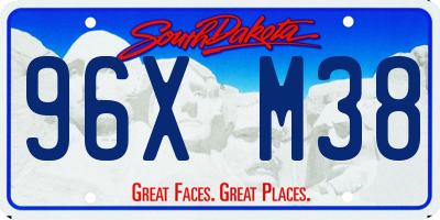SD license plate 96XM38